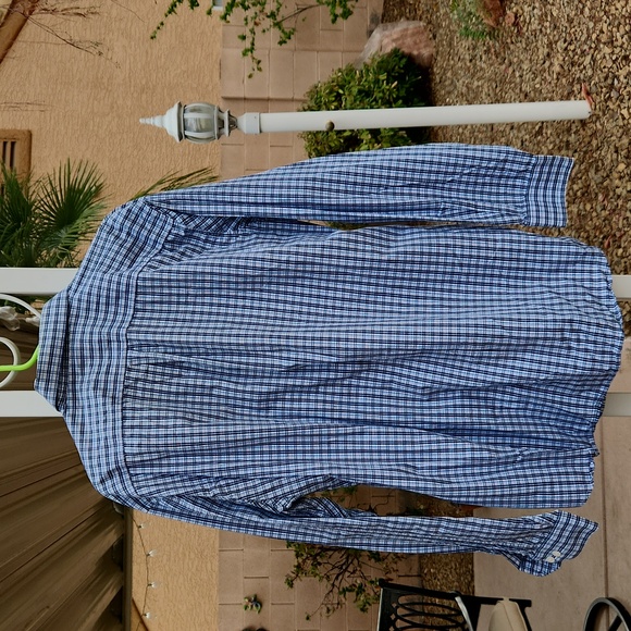Apt. 9 Blue and White Plaid Button Down Shirt - Picture 3 of 5